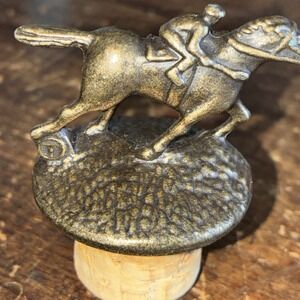 Blanton's Bourbon Whiskey Cork Bottle Stopper w/Race Horse & Jockey Letter 'T'